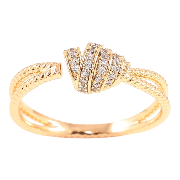 Кольцо Xuping Позолота 18K Узелок с цирконием фото №20