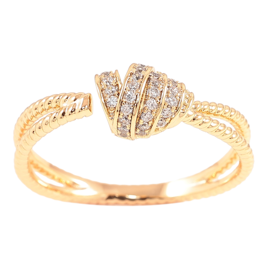 Кольцо Xuping Позолота 18K Узелок с цирконием фото №1