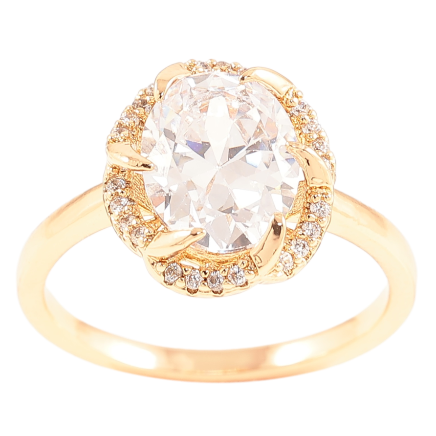 Кольцо Xuping Позолота 18K Фианит в декоративном обрамлении циркония фото №1