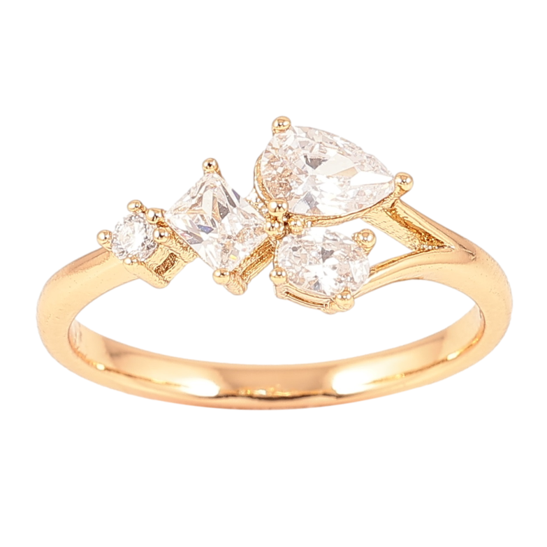 Каблучка Xuping Позолота 18K «Візерунок з цирконію» фото №1