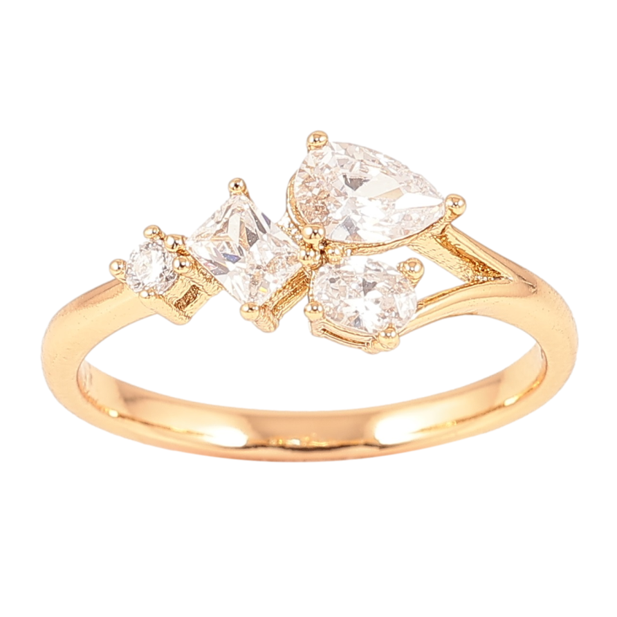 Кольцо Xuping Позолота 18K Узор из циркония фото №1