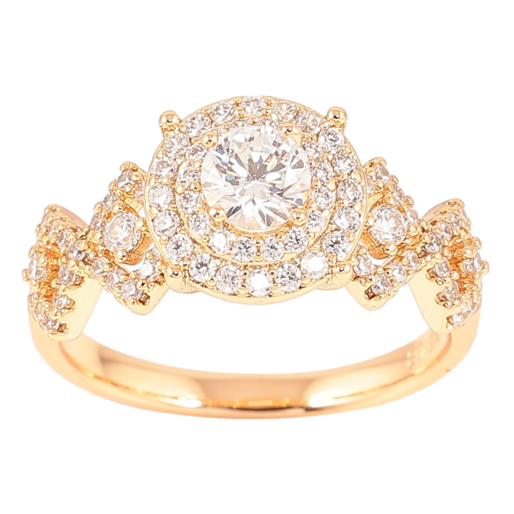 Кольцо Xuping Позолота 18K Инкрустация цирконием фото №15