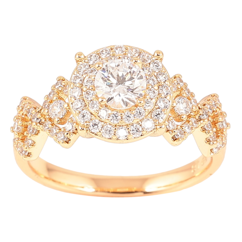 Кольцо Xuping Позолота 18K Инкрустация цирконием фото №1