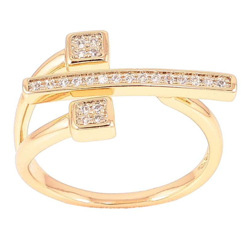 Кольцо Xuping Позолота 18K Декоративный узор с цирконием фото №2