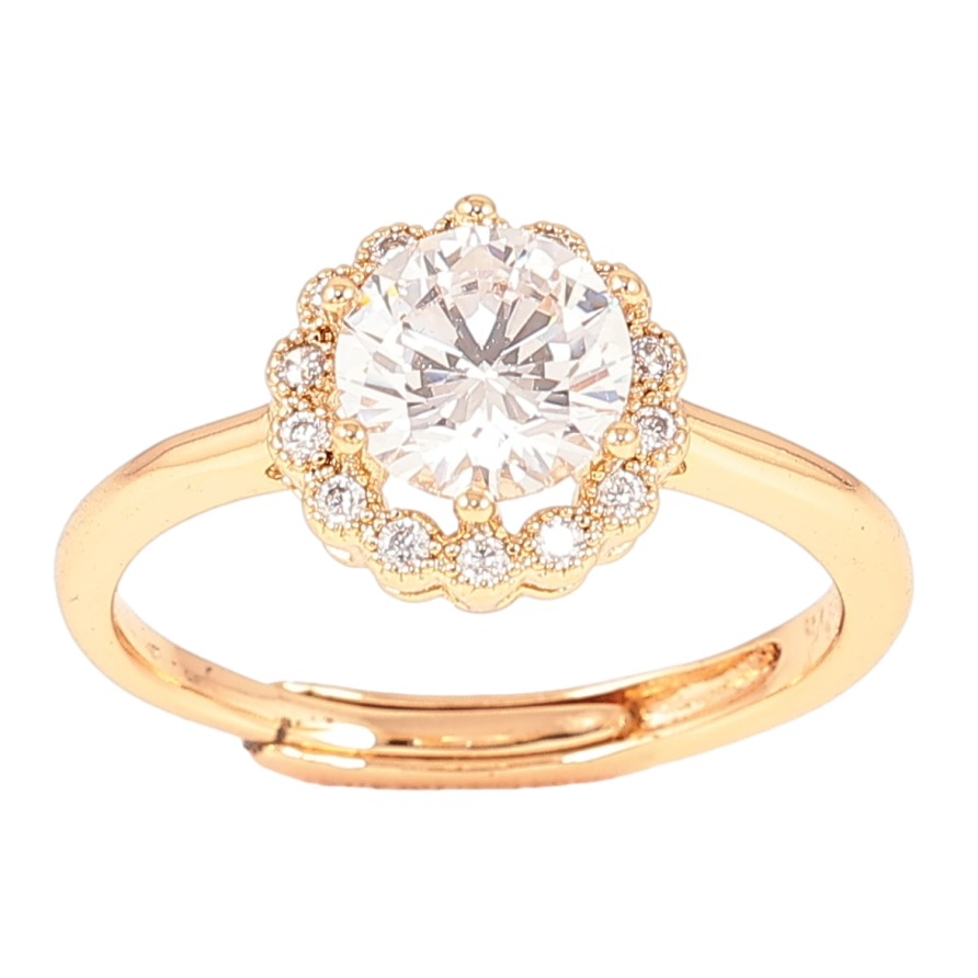 Кольцо Xuping Позолота 18K Фианит в обрамлении циркония фото №1