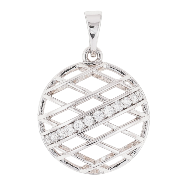 Кулон Xuping Родий Резной узор с дорожкой циркония для цепочки до 5мм фото №1