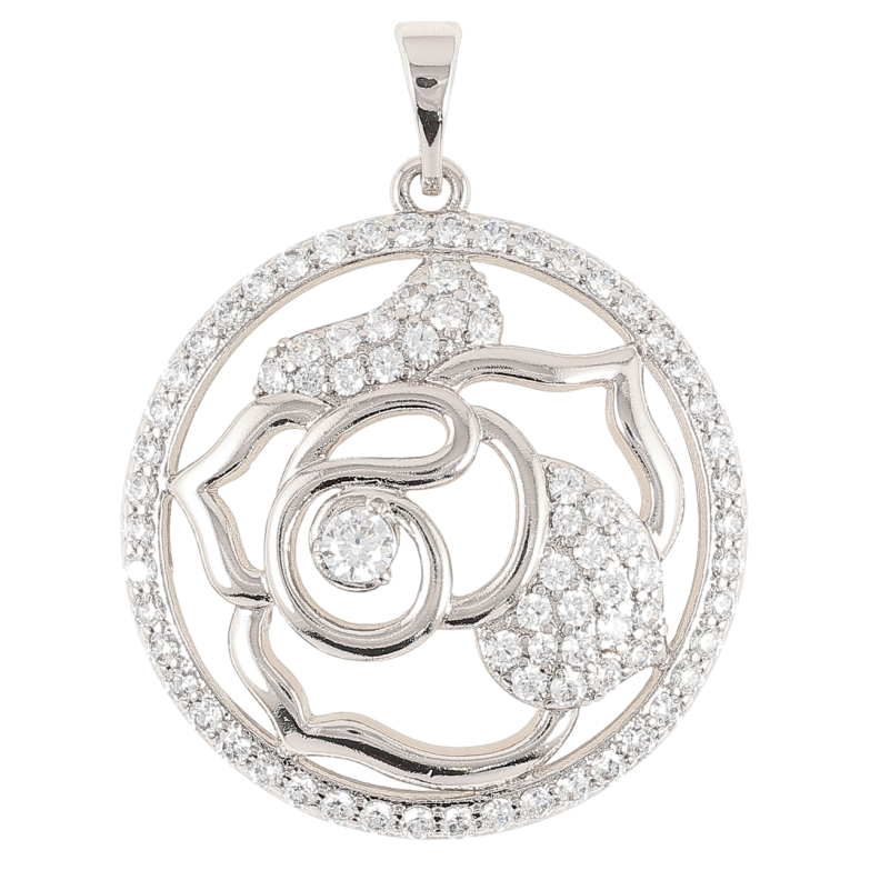 Кулон Xuping Родій «Квітковий візерунок з цирконієм» для ланцюжка до 5мм фото №1