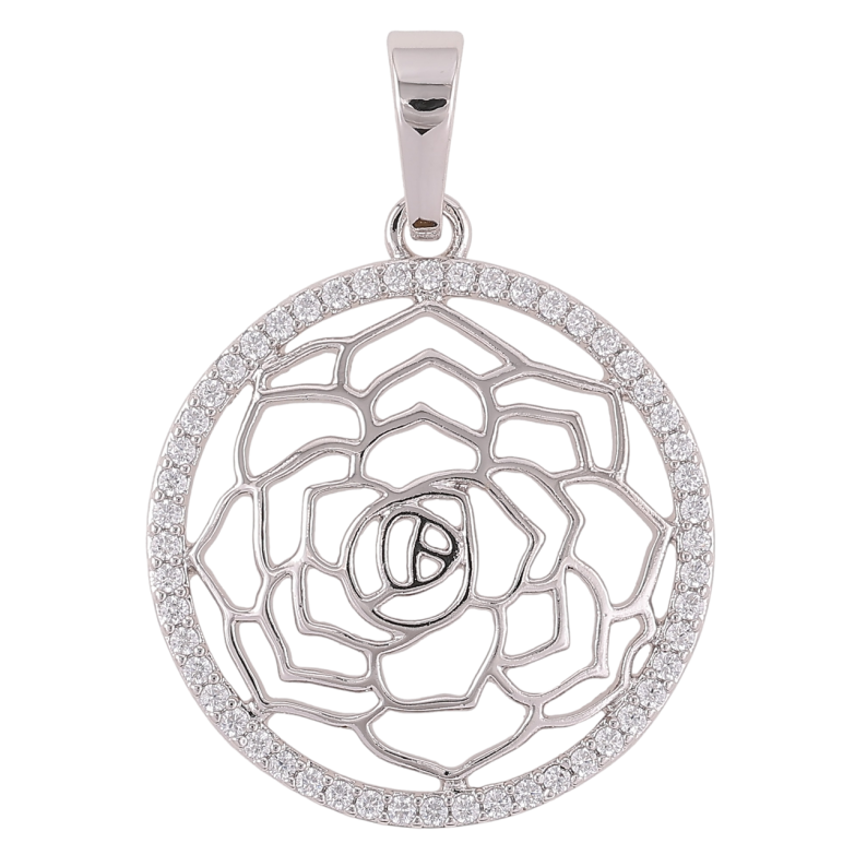 Кулон Xuping Родий Цветочный узор с цирконием для цепочки до 7мм фото №6