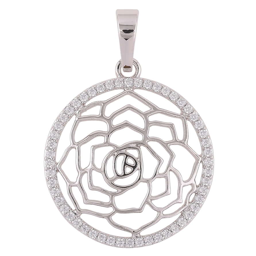 Кулон Xuping Родій «Квітковий візерунок з цирконієм» для ланцюжка до 7мм фото №1