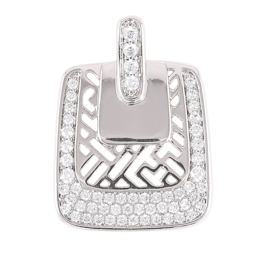 Кулон Xuping Родій «Різьблений візерунок з інкрустацією цирконієм» для ланцюжка до 2 мм фото №1
