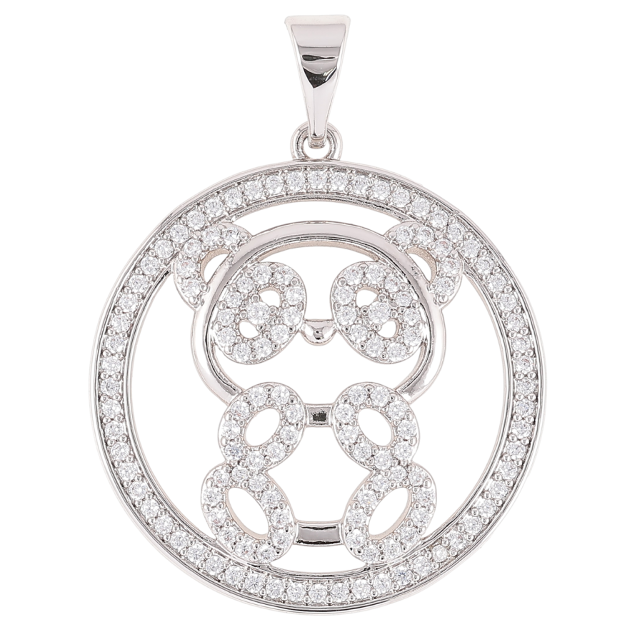 Кулон Xuping Родій «Панда з інкрустацією цирконієм» для ланцюжка до 7мм фото №1