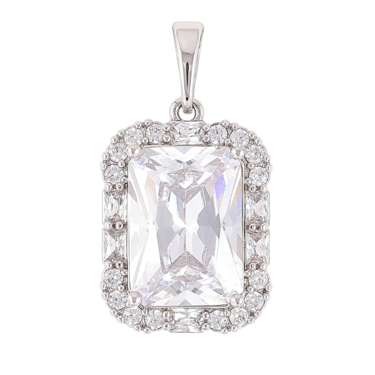 Кулон Xuping Родій «Фіаніт в обрамленні цирконію» для ланцюжка до 6мм фото №16