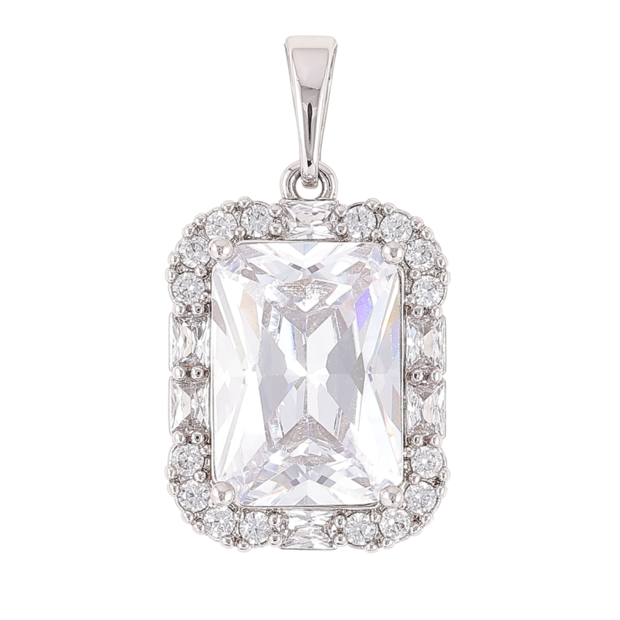 Кулон Xuping Родий Фианит в обрамлении циркония для цепочки до 6мм фото №1