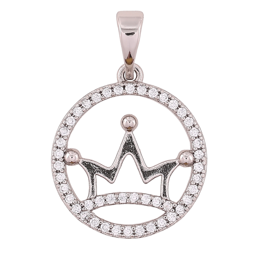 Кулон Xuping Родій «Корона в колечку цирконію» для ланцюжка до 5мм фото №1