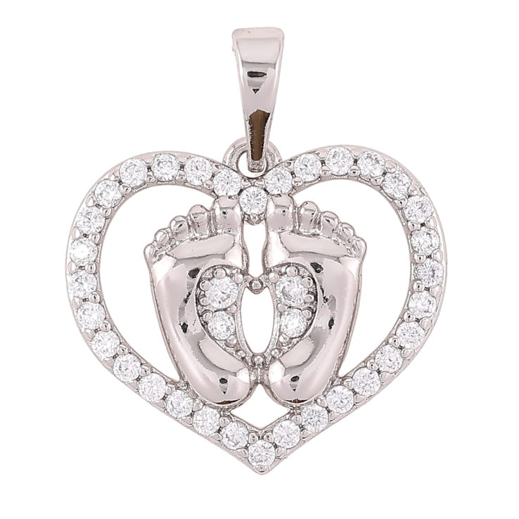 Кулон Xuping Родій «Ніжки в сердечку цирконію» для ланцюжка до 6мм фото №15 Кулон Xuping Родій «Ніжки в сердечку цирконію» для ланцюжка до 6мм фото №15