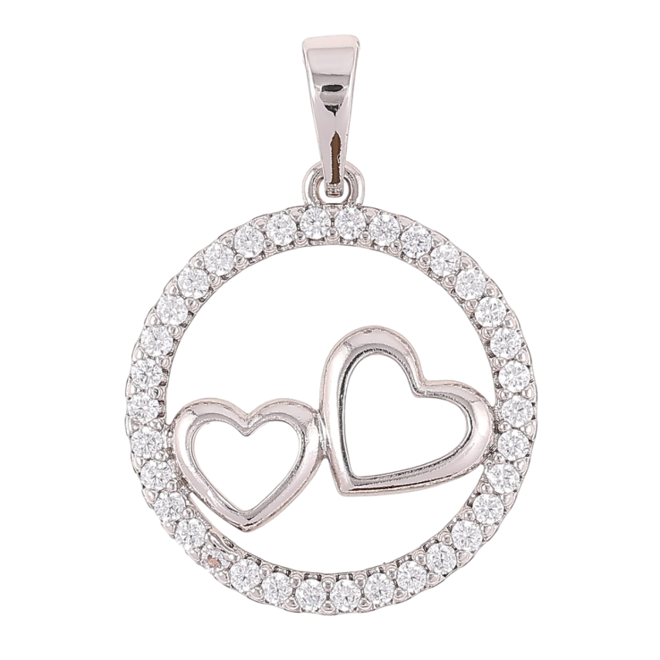 Кулон Xuping Родій «Сердечка в колечку цирконію» для ланцюжка до 6мм фото №19