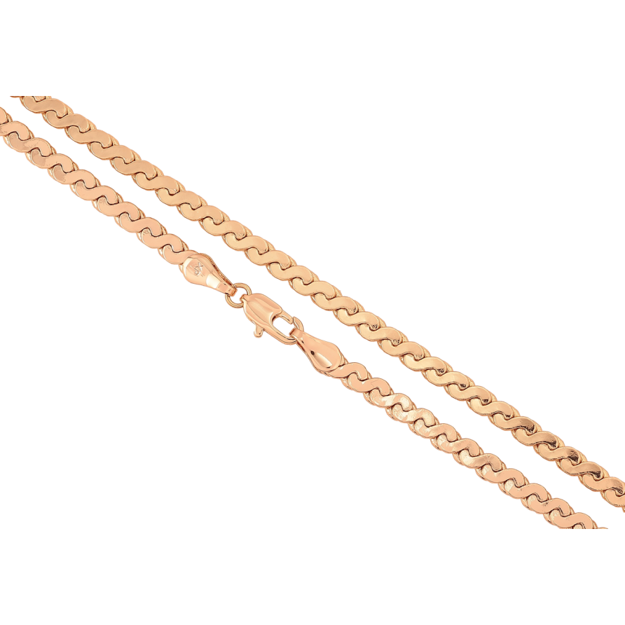 Ланцюжок Xuping Позолота 18K Плетіння Серпантин» довжина 50см х 4мм фото №1