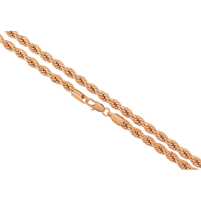 Ланцюжок Xuping Позолота 18K Плетіння «Мотузка» довжина 50см х 5мм фото №1