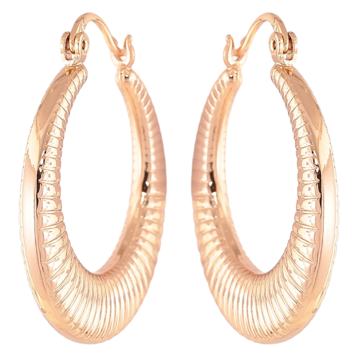 Сережки Xuping Позолота 18K кільця (конго) «Декоративний візерунок» ø 3см фото №11