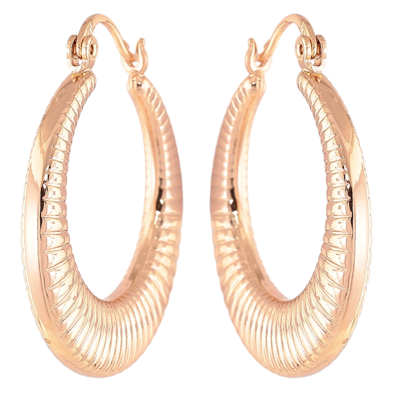 Серьги Xuping Позолота 18K кольца (конго) Декоративный узор ø 3см фото №1