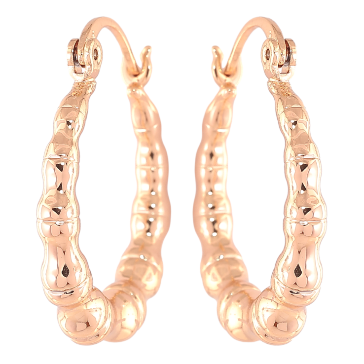 Сережки Xuping Позолота 18K кільця (конго) «Декоративний візерунок» ø 2.5см фото №4