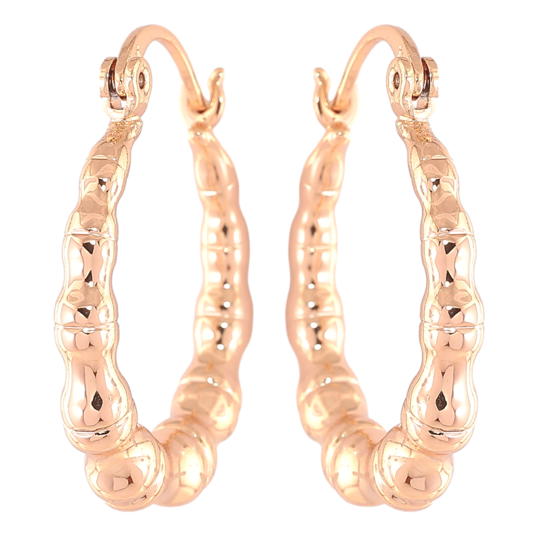 Сережки Xuping Позолота 18K кільця (конго) «Декоративний візерунок» ø 2.5см фото №1