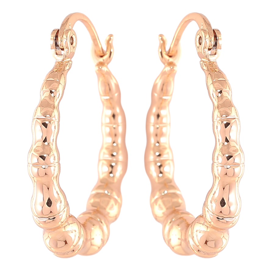 Сережки Xuping Позолота 18K кільця (конго) «Декоративний візерунок» ø 2.5см фото №1