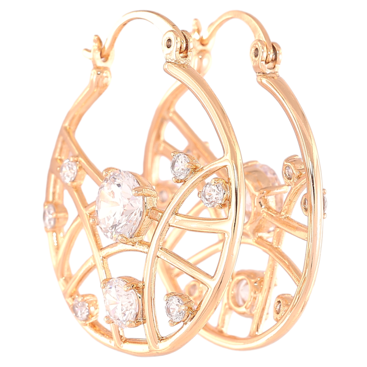 Серьги Xuping Позолота 18K замок-булавка Боковой узор с цирконием фото №10