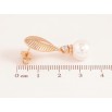 Сережки Xuping Позолота 18K пусети «Листочки з перлинками» фото №2