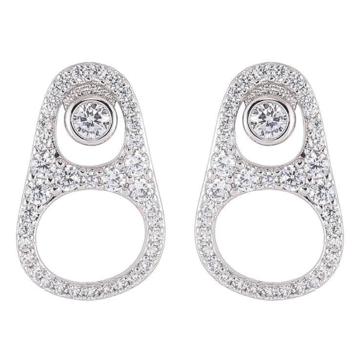 Сережки Xuping Родій пусети «Ключ-кільця з інкрустацією цирконієм» фото №21