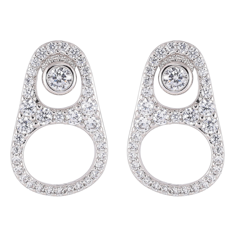 Сережки Xuping Родій пусети «Ключ-кільця з інкрустацією цирконієм» фото №1 Сережки Xuping Родій пусети «Ключ-кільця з інкрустацією цирконієм» фото №1