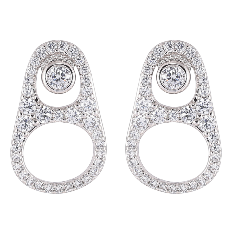 Сережки Xuping Родій пусети «Ключ-кільця з інкрустацією цирконієм» фото №1 Сережки Xuping Родій пусети «Ключ-кільця з інкрустацією цирконієм» фото №1