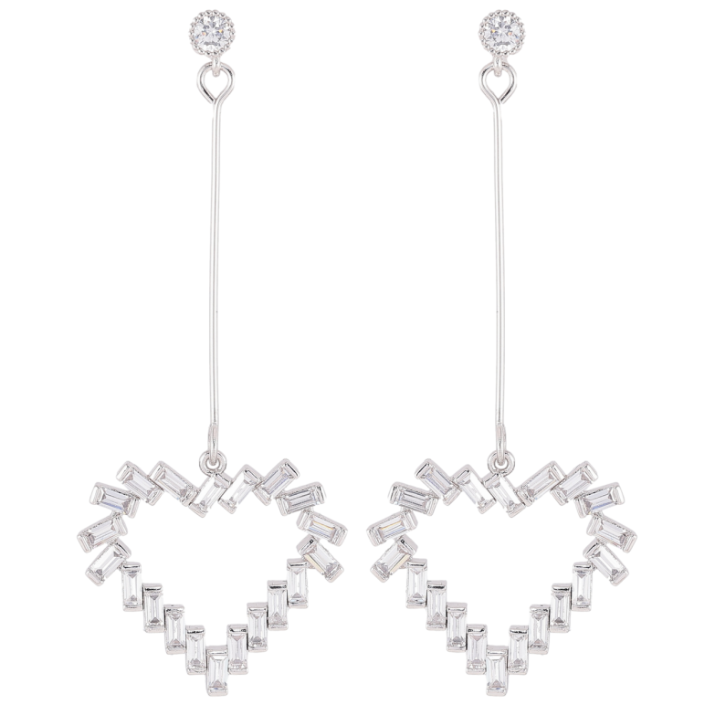 Сережки Xuping Родій пусети «Сердечка з цирконієм» фото №1 Сережки Xuping Родій пусети «Сердечка з цирконієм» фото №1