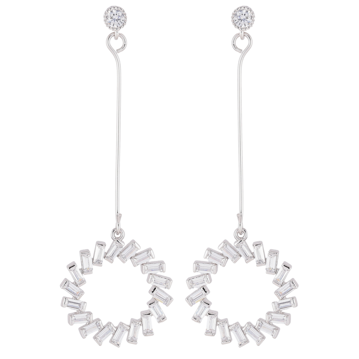 Сережки Xuping Родій пусети «Круглі підвіски з цирконієм» фото №20