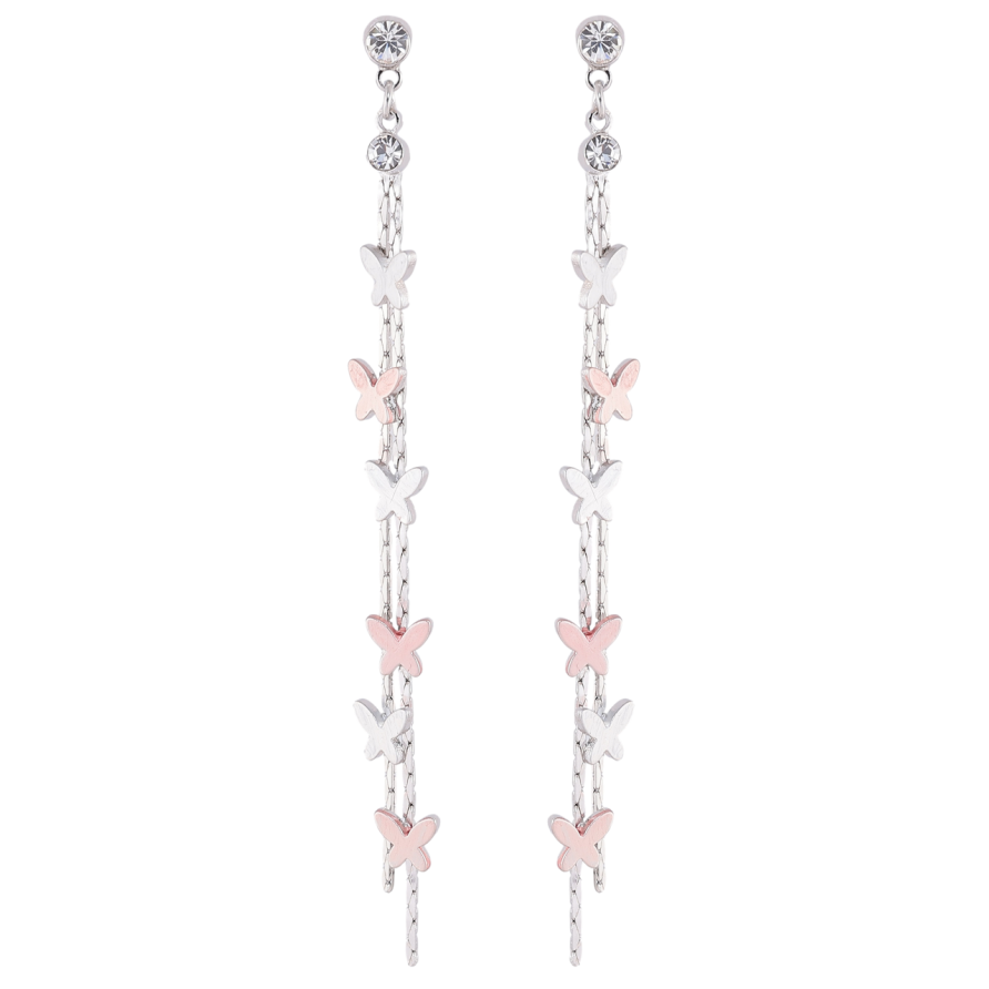 Серьги Xuping Родий пусеты Подвески бабочки с эмалью фото №1