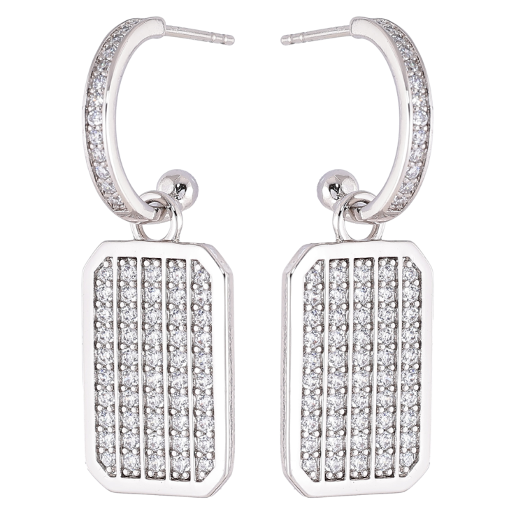 Сережки Xuping Родій пусети «Інкрустація цирконієм» 2 в 1 фото №3