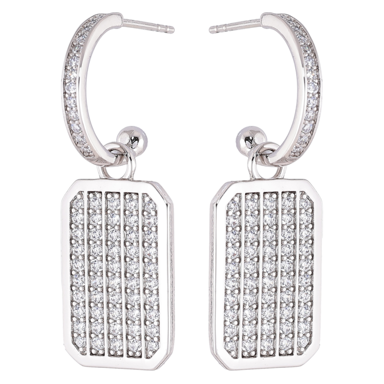 Сережки Xuping Родій пусети «Інкрустація цирконієм» 2 в 1 фото №1 Сережки Xuping Родій пусети «Інкрустація цирконієм» 2 в 1 фото №1