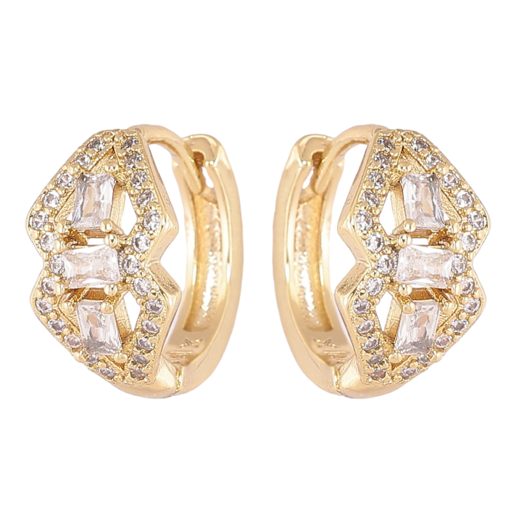 Серьги Xuping Позолота 14K колечки Декоративный узор с цирконием фото №25