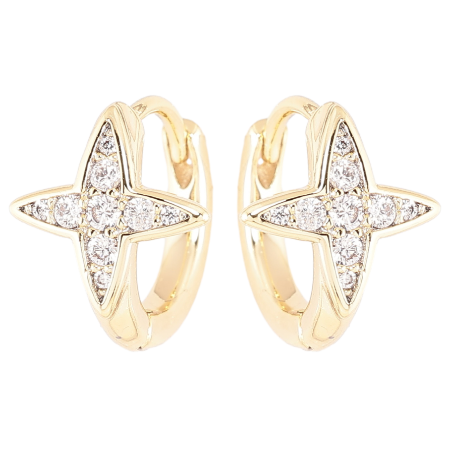 Сережки Xuping Позолота 14K колечка «Зірки з цирконієм» фото №1