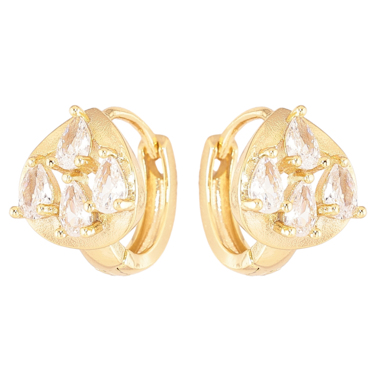 Серьги Xuping Позолота 14K колечки Кристальные капельки фото №23