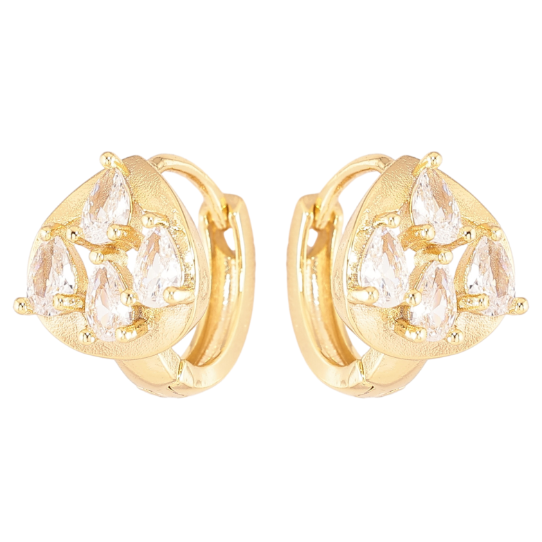 Сережки Xuping Позолота 14K колечка «Кришталеві крапельки» фото №10