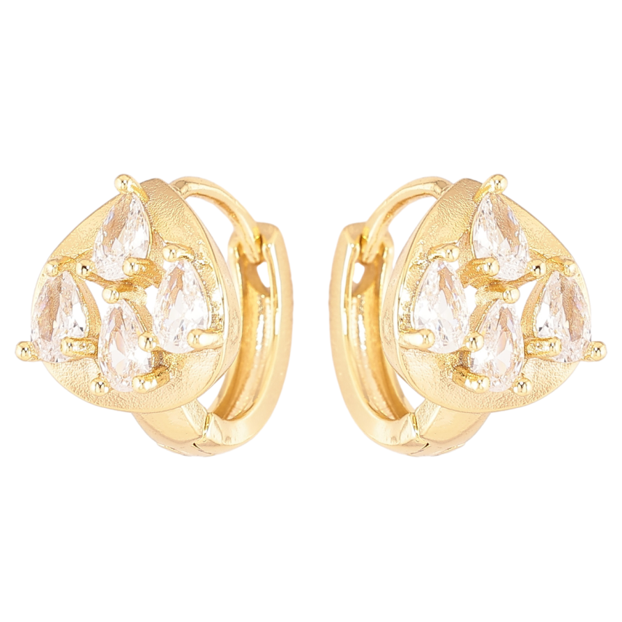 Серьги Xuping Позолота 14K колечки Кристальные капельки фото №1