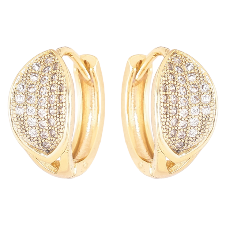 Серьги Xuping Позолота 14K колечки Инкрустация цирконием фото №6