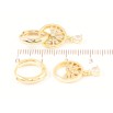 Серьги Xuping Позолота 14K подвески на колечках Круглые подвески с цирконием 2 в 1 фото №2