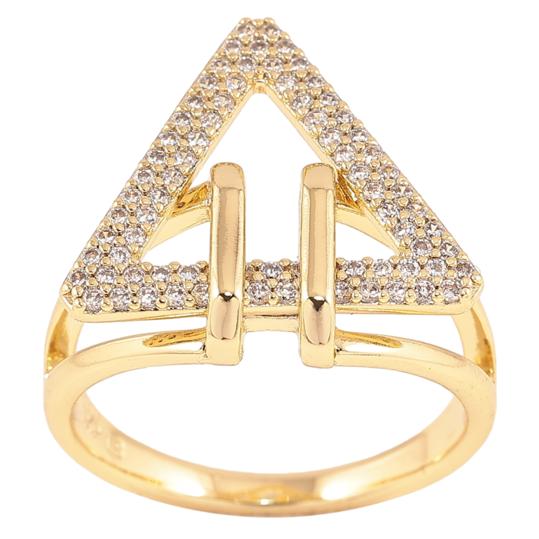 Каблучка Xuping Позолота 14K Трикутник з інкрустацією цирконієм» фото №1