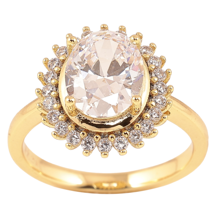 Каблучка Xuping Позолота 14K Фіаніт в обрамленні цирконію» фото №15