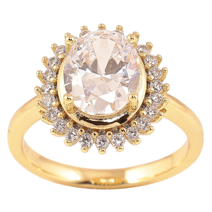 Кольцо Xuping Позолота 14K Фианит в обрамлении циркония фото №1