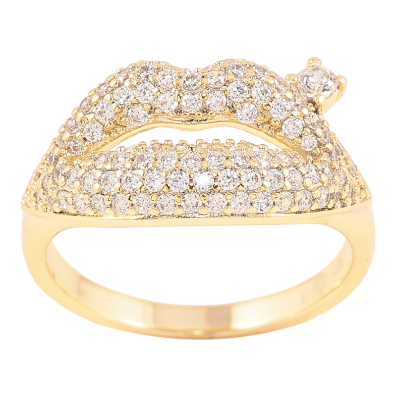 Каблучка Xuping Позолота 14K Губи з інкрустацією цирконієм» фото №11