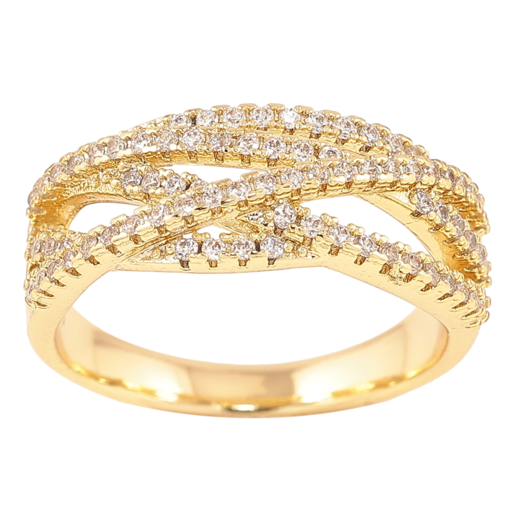 Каблучка Xuping Позолота 14K Візерунок з доріжок цирконію» фото №23