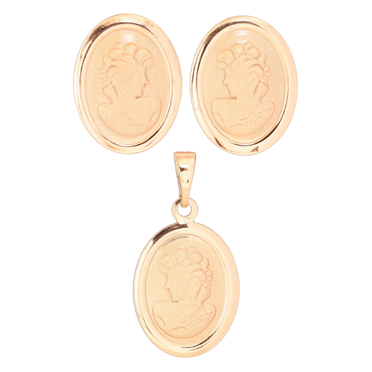 Набір Xuping Позолота 18K Сережки Кулон «Барельєфний портрет» фото №13